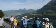 Seelisberg mit Bahn und Schiff